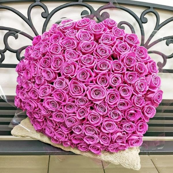 Розовые розы Эквадор 101 шт (50 см)